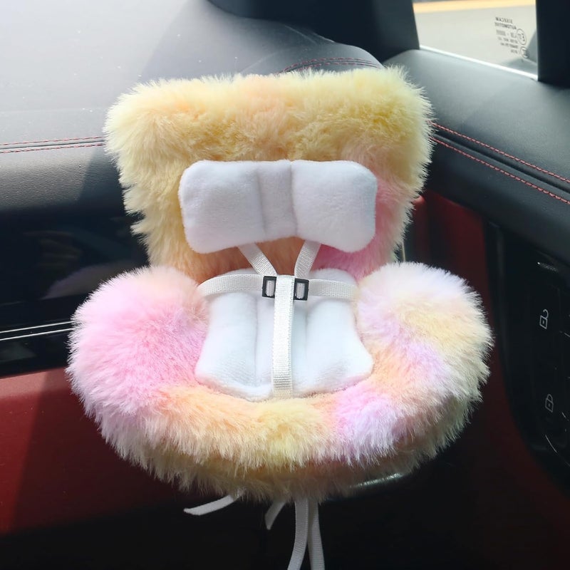 Walant Doll Car Seat Compatible with Labubu, Chair for 10-17cm Dolls - Adjustable Safety Strap, Air Vent Clip & Desktop Stand, Soft Cushion, Car Ornament Gift for Collectors & Fans (Tropical Sunset Blend) - Image 1